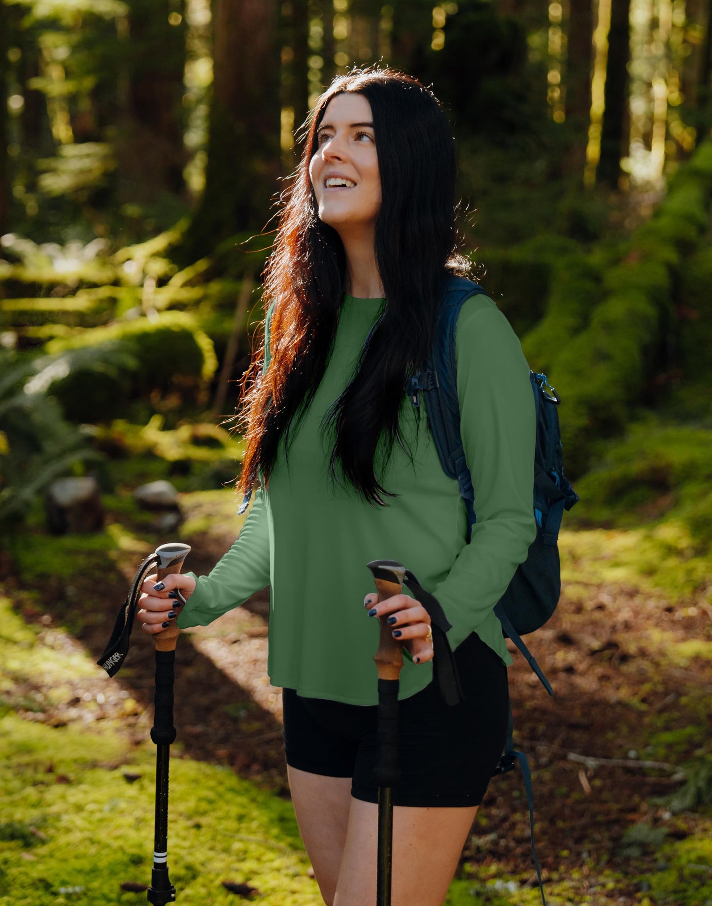 Women's Sun Shirts UPF 50+ Long Sleeve UV Protection Shirt Lightweight Quick Dry Workout Hiking Tops for Women(Army Green,XS)