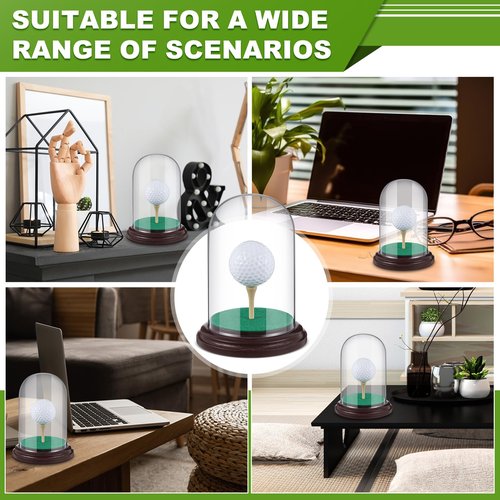 CroBlissful Golf Ball Display Case Hole in One Acrylic Golfball Memorabilia Display Holder with Wood Base Clear Dust Protection Transparent Storage Box for Single Golfball Baseball Case