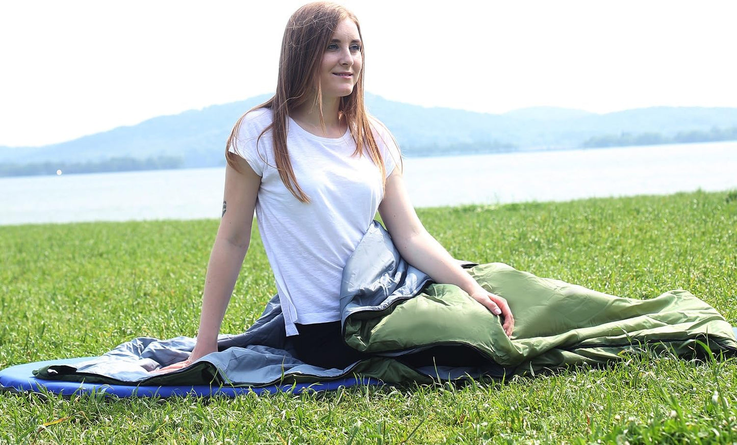 REDCAMP Ultra Lightweight Sleeping Bag for Backpacking, Hiking, Comfort for Adults Warm Weather, with Compression Sack