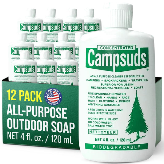 Sierra Dawn Outdoor Soap - Premium Biodegradable Camping & Backpacking Essential - All-Purpose Natural Soap for Dishes, Clothes & Personal Care - Trusted by Outdoor Enthusiasts, 4 Ounce, 12 Bottles