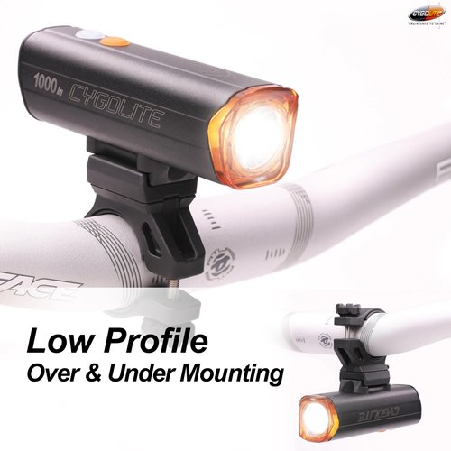 Cygolite Velocity Endurance 1,000 Lumen Bicycle Light– Anodized Aluminum Alloy- High Run Time–9 Modes– Fine Tunable Brightness-Compact IP67 Waterproof– Hard Mount– USB-C Charge–Road, Mountain, Commute