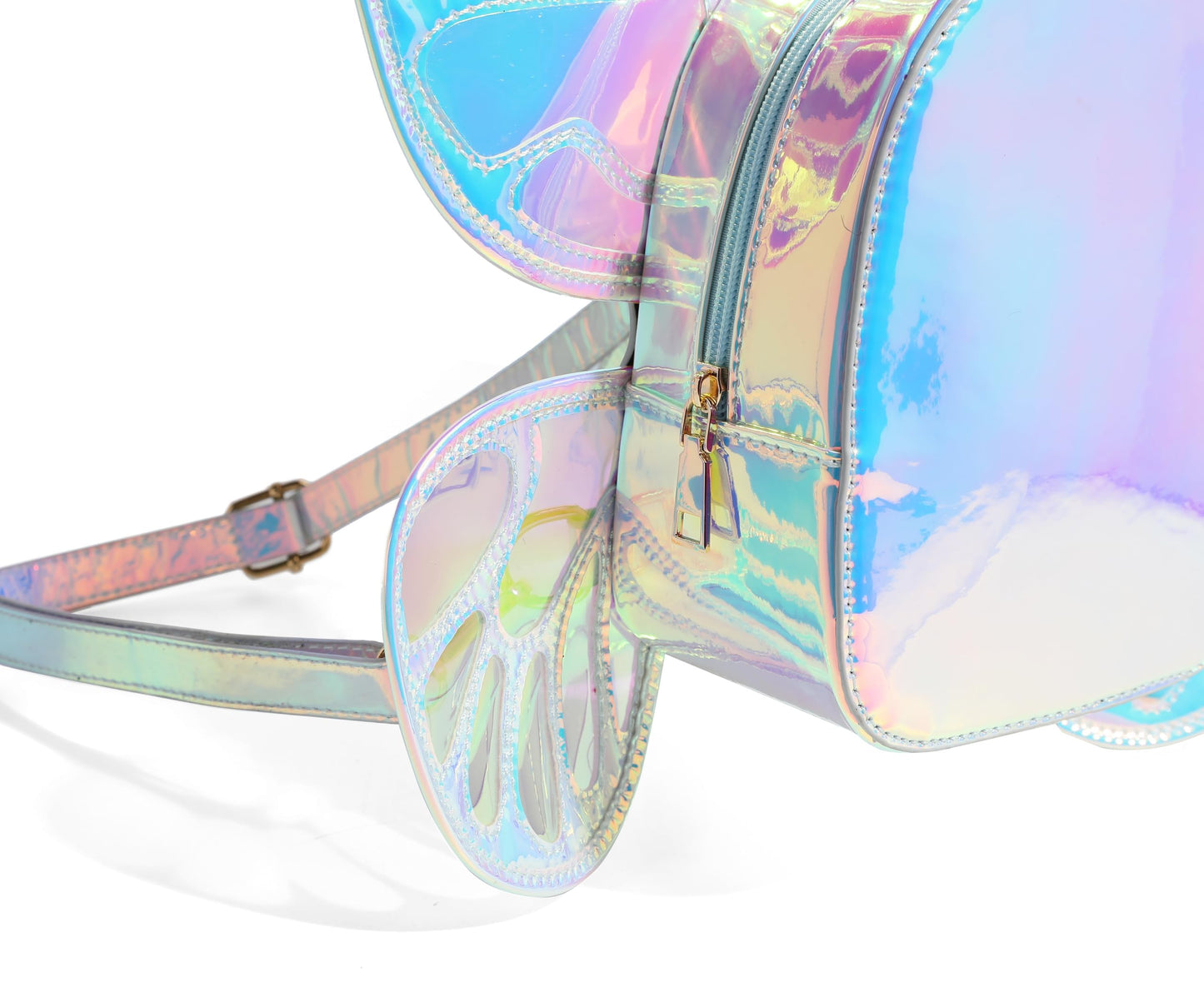 NAYNEFUW 2025 Ladies Laser Holographic Butterfly Girlish Leisure Backpack (Laser Blue)