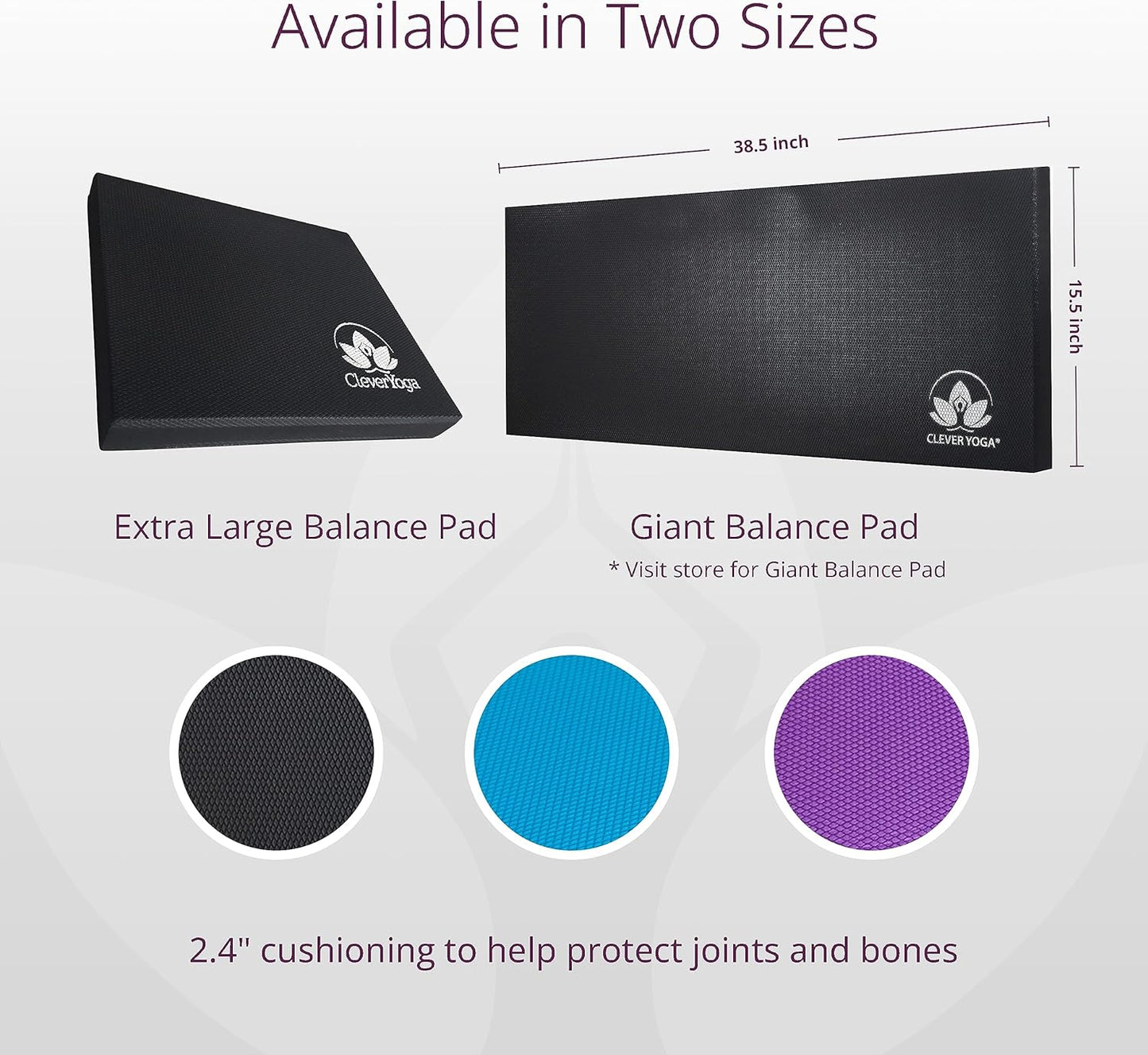 Clever Yoga Balance Pad - Foam Balance Pad for Exercise, Pilates & Workout, Non-Slip Thick Foam Base & Physical Therapy Equipment for Strength & Stability Training