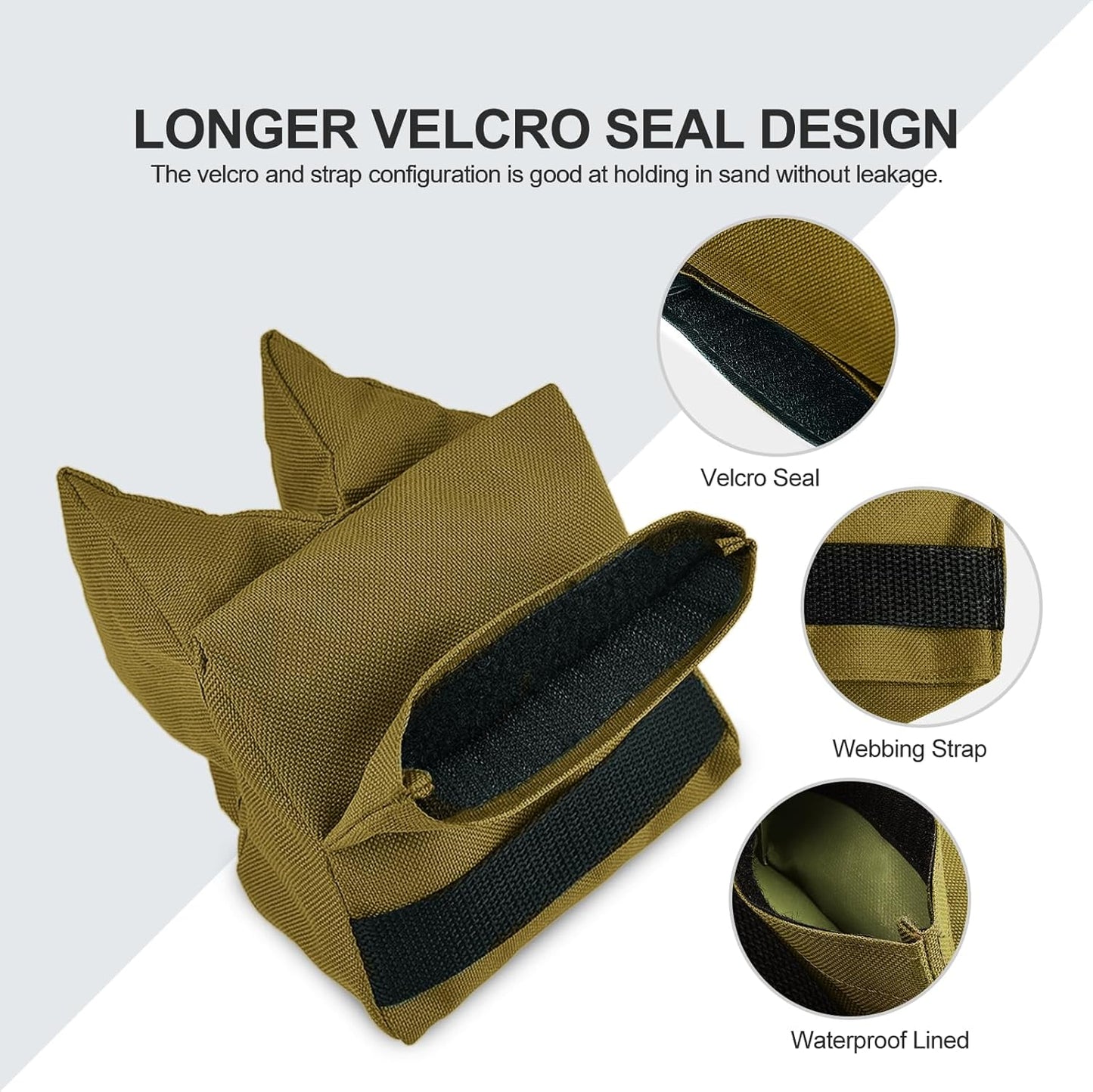 Twod Outdoor Shooting Rest Bags - Target Sports Bench Rest with Front & Rear Support SandBag Stand Holders for Gun Rifle Shooting Hunting Photography - Unfilled