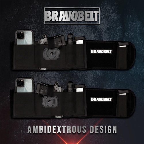 Belly Band Holster - by BRAVOBELT Athletic Performance Holster for Running, Jogging, Hiking - G17-43 S&W M&P 40 Shield | for Men & Women