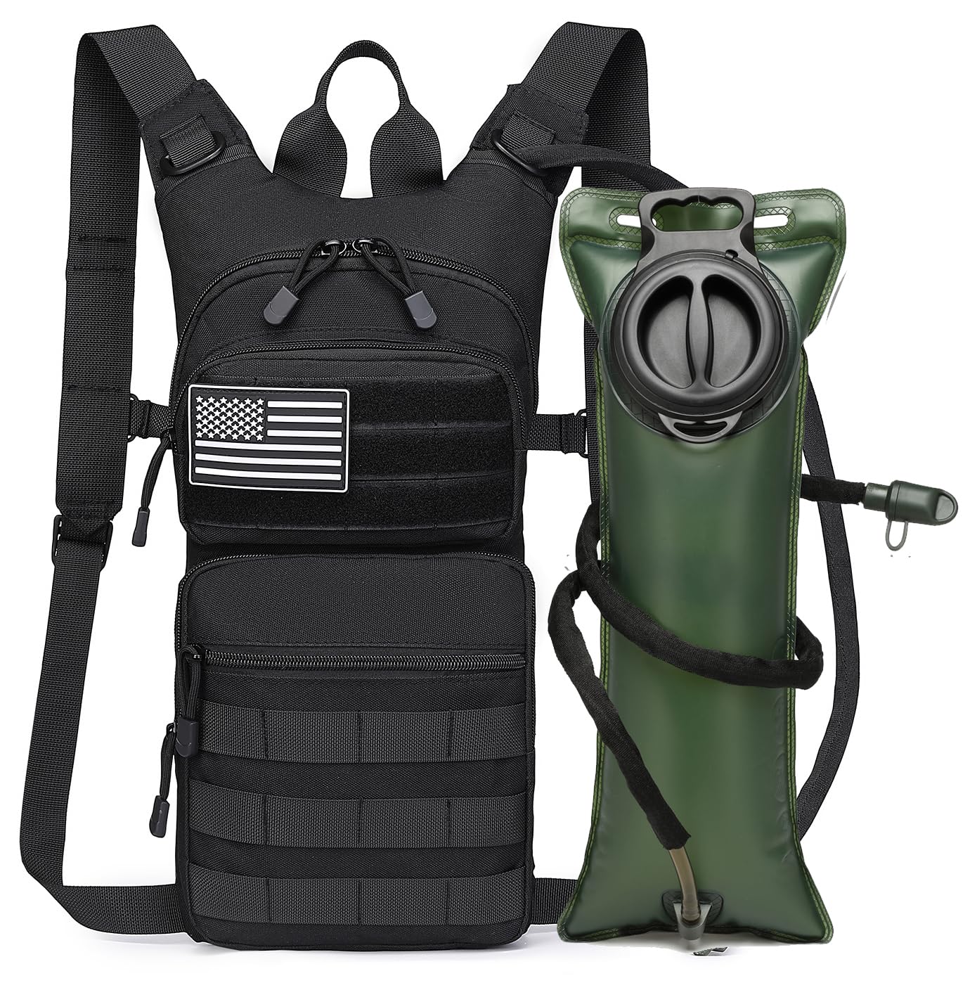 ATBP Insulated Water Hydration Pack Bag with 3L TPU Bladder Tactical Molle Hydration Backpack for Hiking Cycling Running