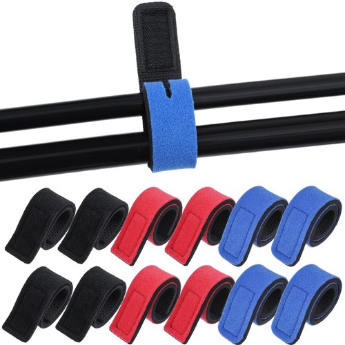 Dimeho Fishing Rod Straps, 12 Pcs Fishing Rod Ties Wraps Strap Stretchy Rods Holder Fish Pole Belt Elastic Casting Rods Holder Strap Belt Fish Gear