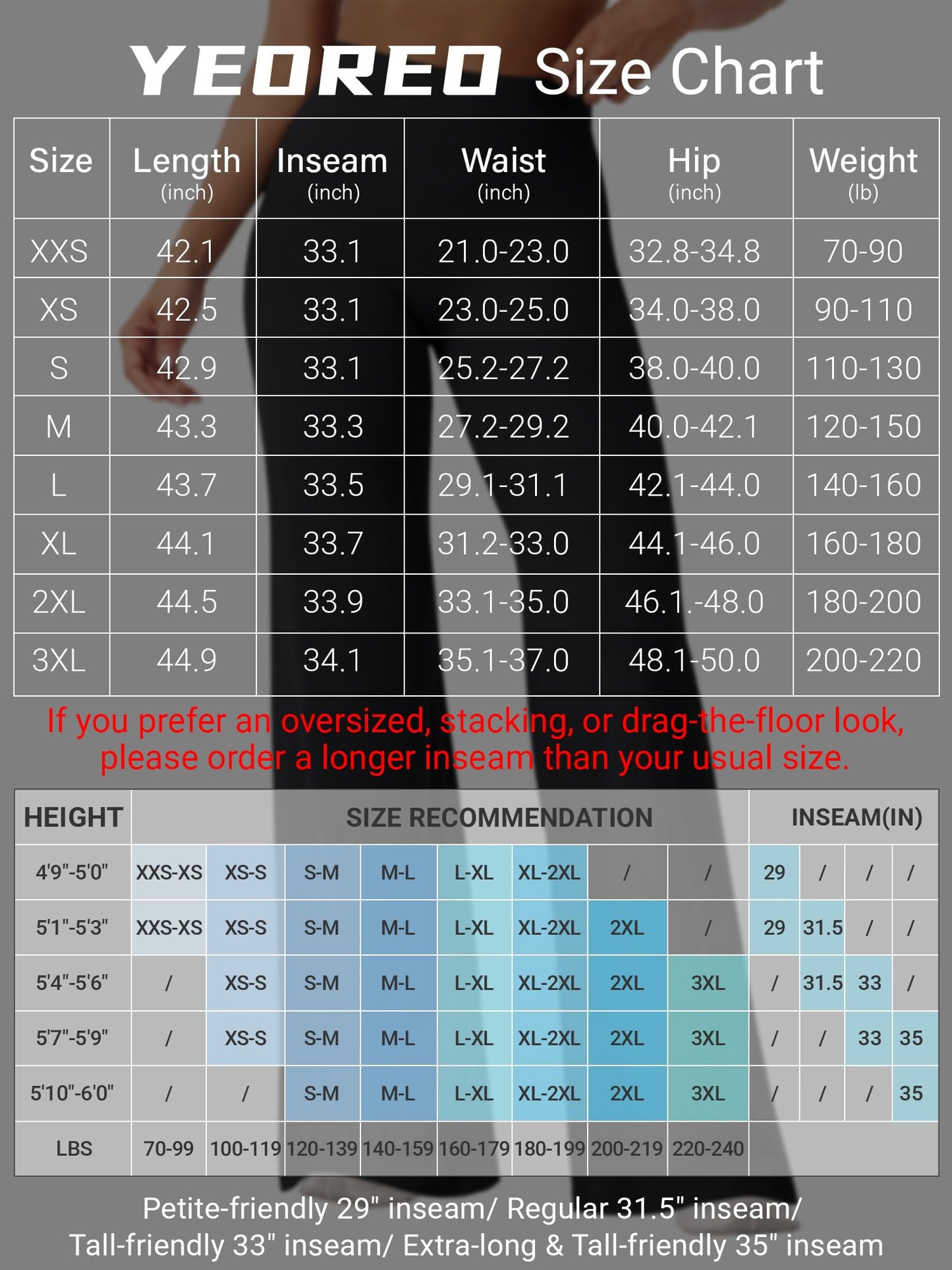 YEOREO Workout Leggings Womens No Front Seam Straight Leggings 33" High Waist Buttery Eddiy Gym Yoga Pants Light Sand L