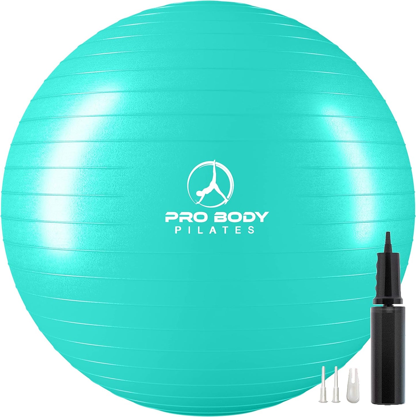 ProBody Pilates Yoga Ball - Fresh Colors Exercise Ball for Stability, Pregnancy, Workout & Physical Therapy