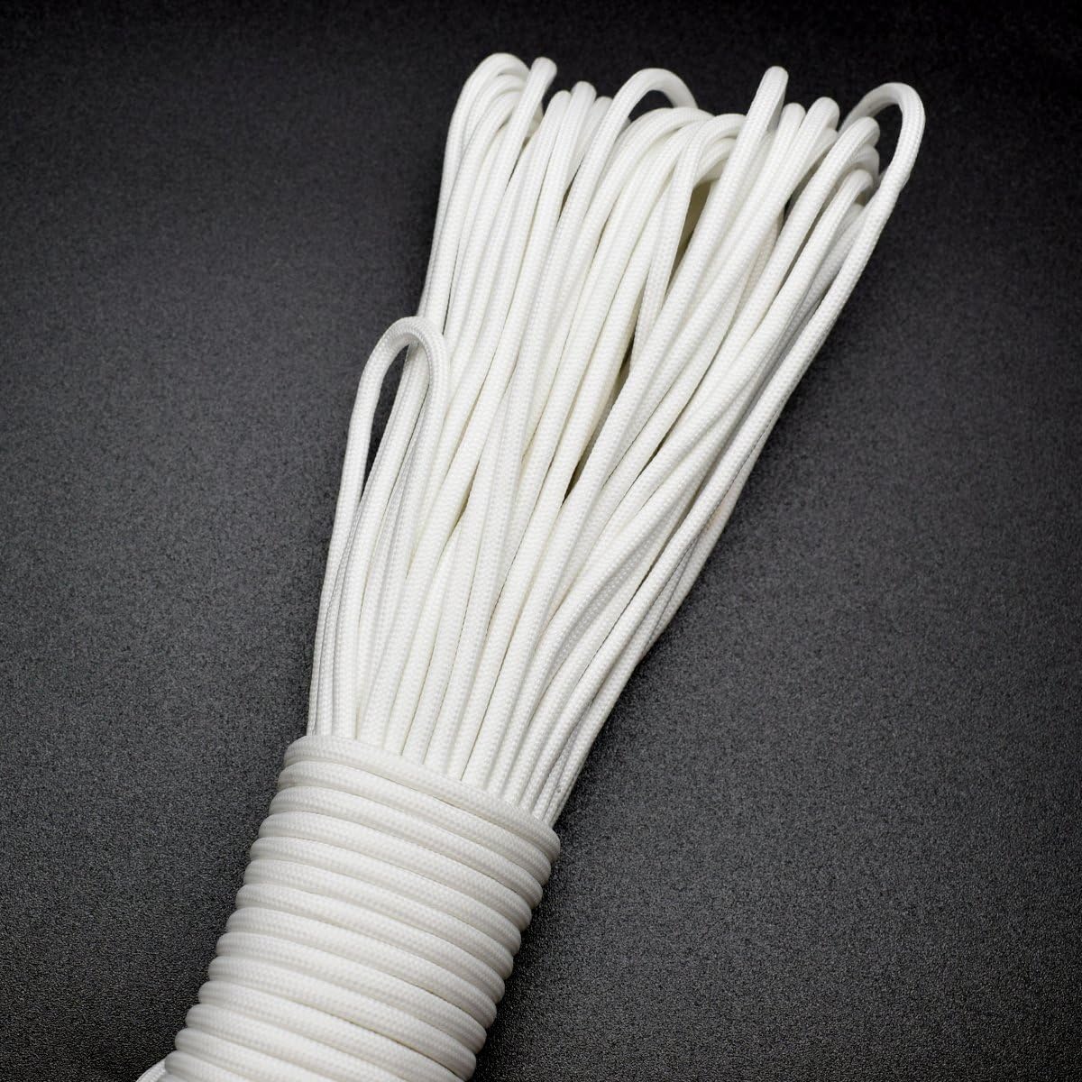 9 Strand Glow in The Dark Paracord 100 Feet 550 Luminous Parachute Cord (1# White)