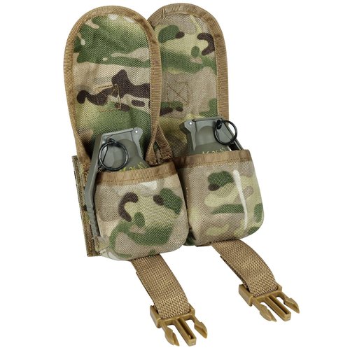 Tactical Pouches-Double Frag Grenade Pouch,Molle EDC Tool Bags for Hunting Shooting Airsoft Equipment Gears (MC)