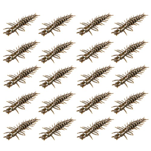 Eupheng 2"/3" Hellgrammite Fishing Lures, Super Realistic Soft Plastic Fishing Lures for Ned Jig Drop Shot Rig, Qty 20Pack/12Pack