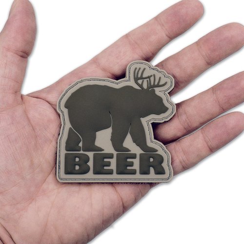 Bear/Deer Beer PVC Morale Patch - Funny Morale, Tactical, Military Patch - Patches, Military Patches - Perfect for Your Tactical Military Army Gear, Backpack, Cap, Vest