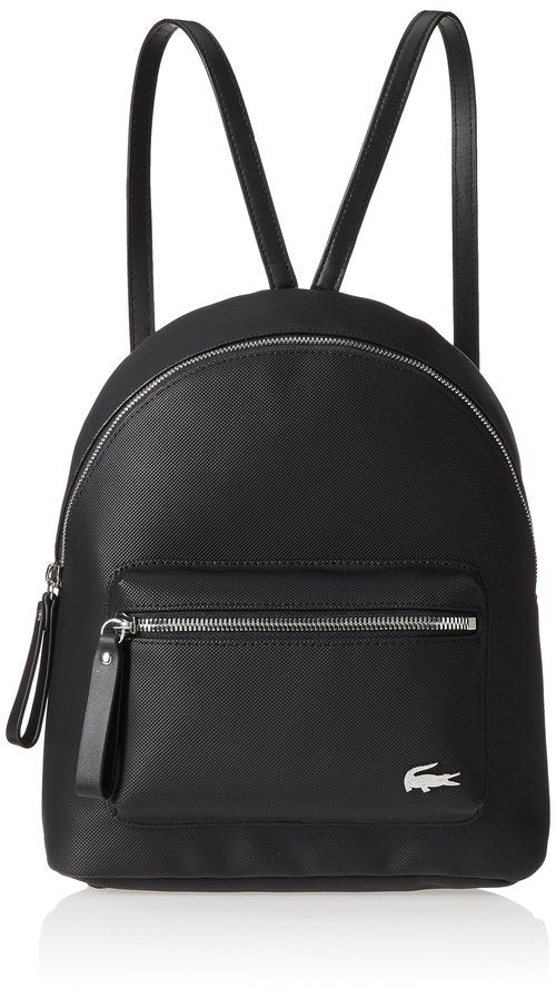 Lacoste Women's Daily Lifestyle Coated Canvas Backpack, Black, One Size