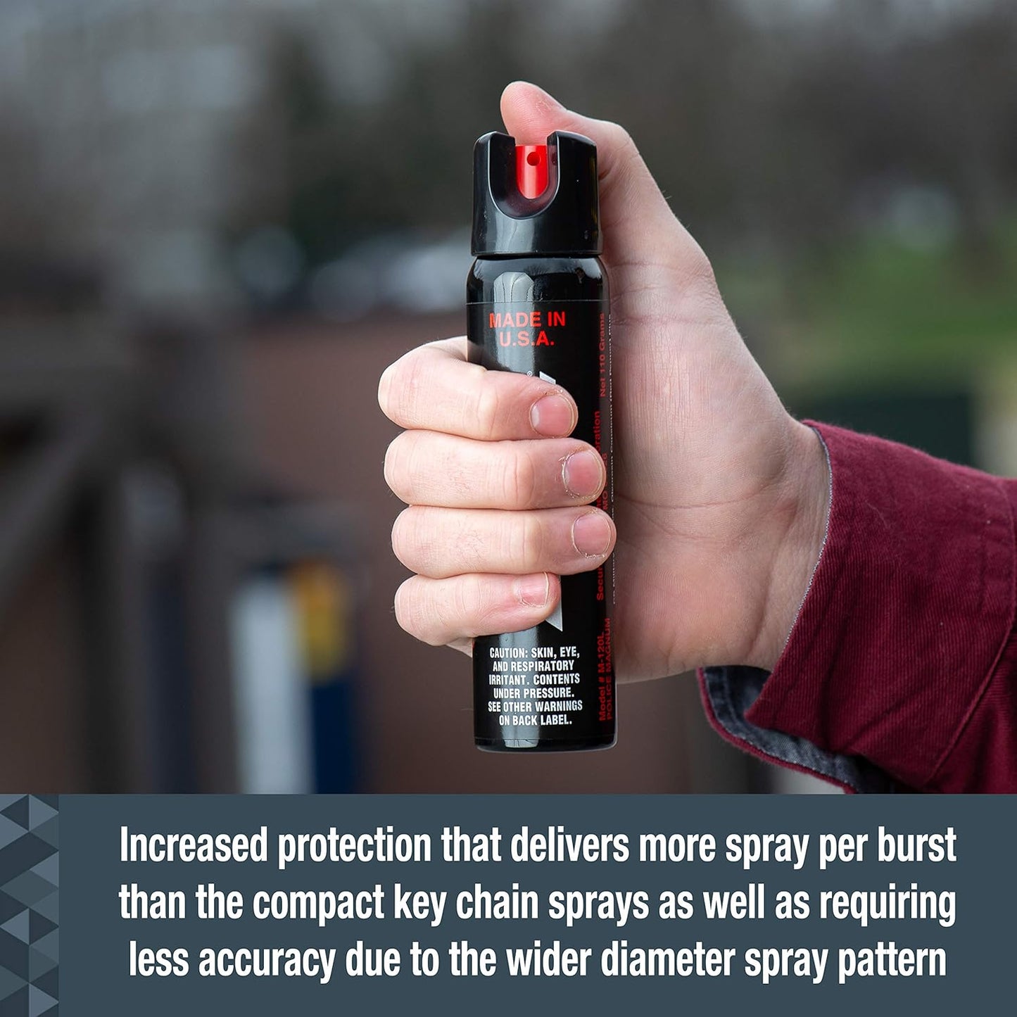 SABRE Magnum 120 3-In-1 Defense Spray, 35 Bursts, 12-Foot (4-Meter) Range, Triple Protection Formula Contains Pepper Spray, CS Military Gas and UV Marking Dye, Extra Large 92.4 Gram Canister