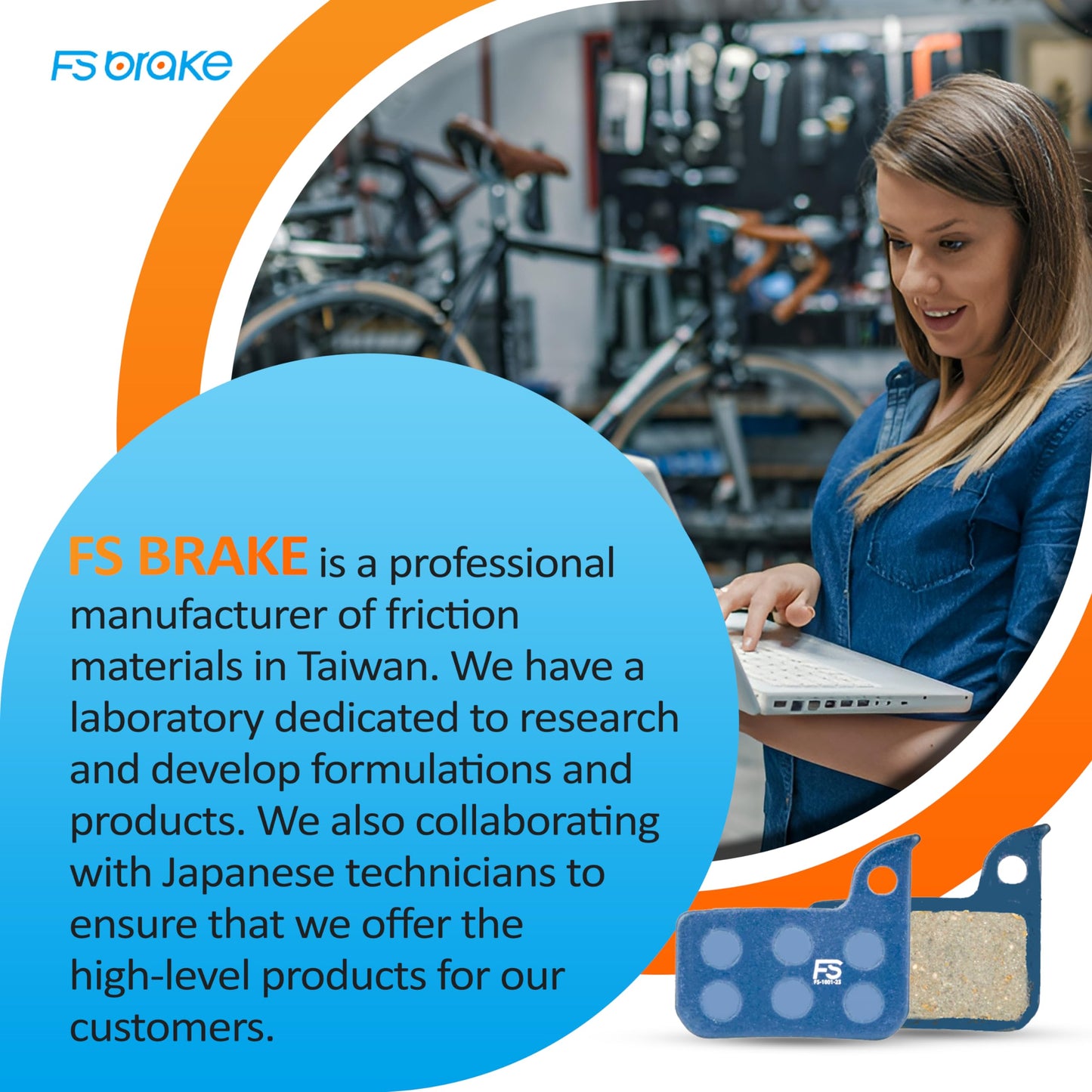 FS-APE Hybrid Ceramic-Carbon Disc Pads for AVID SRAM Level TLM/Ultimate, Force 22/Force1, Red eTap HRD/Red 22, Rival 1/22, S700 B1/S-700