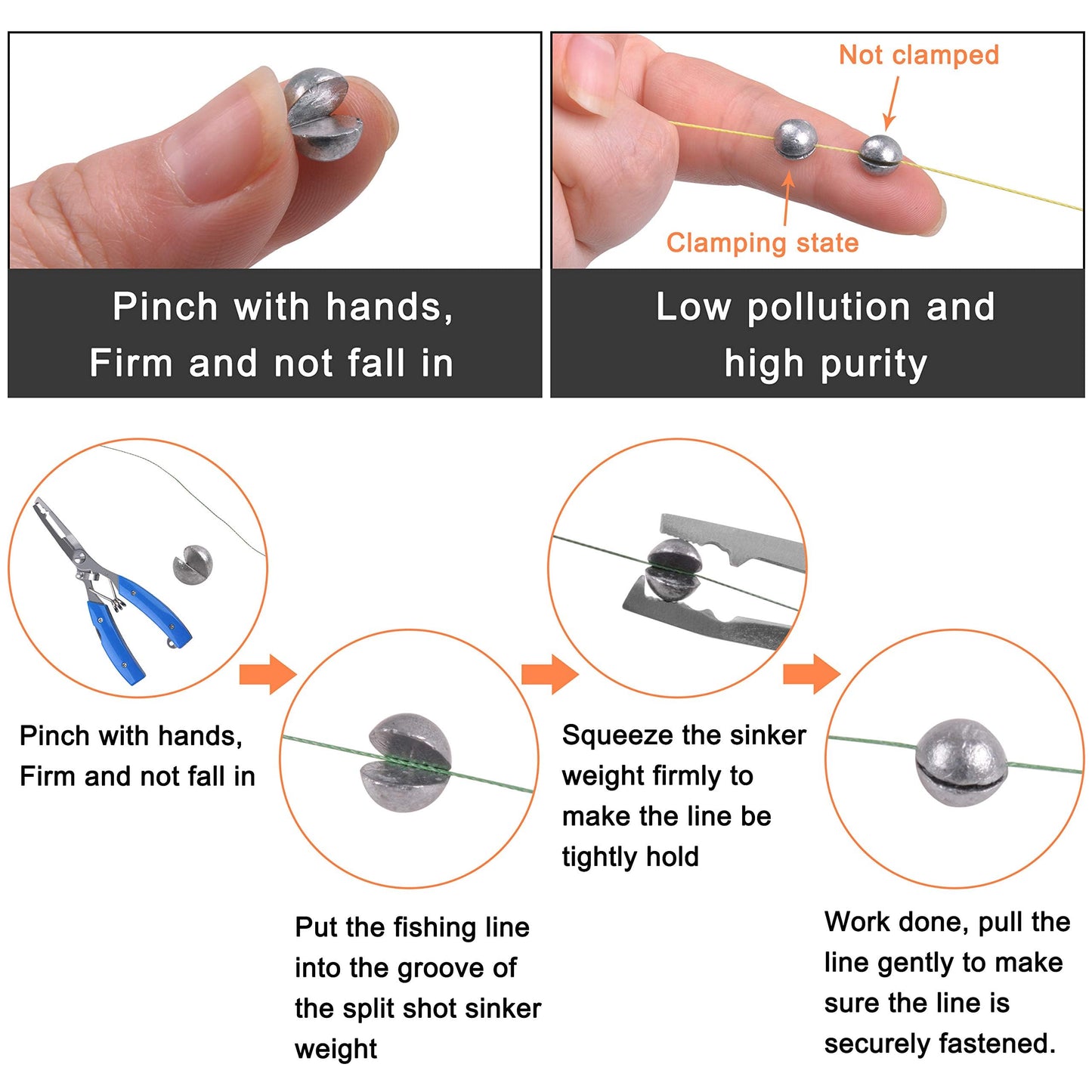 Fishing Weight Sinkers Kit, 81pcs Assorted Drop Bass Sinkers Split Shot Sinkers Coin Weights Saltwater Casting Fishing Sinkers Set with Tackle Box