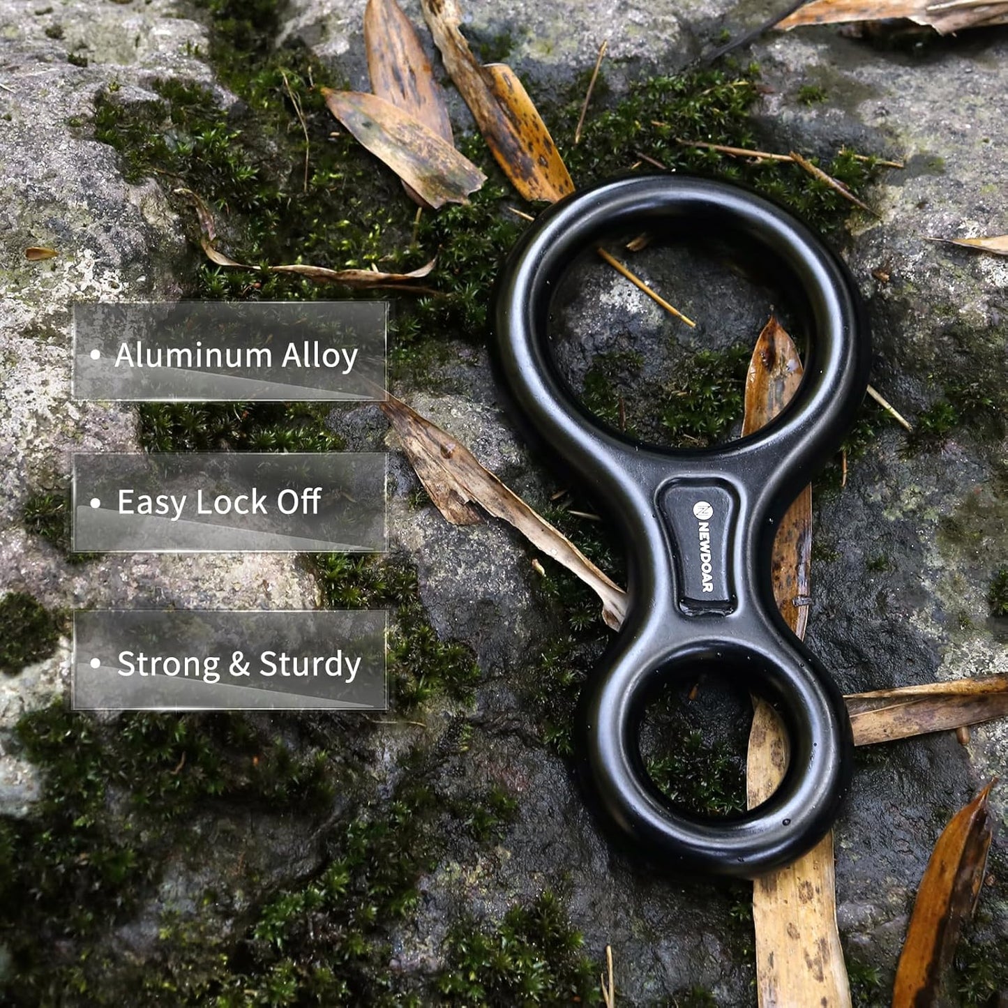NewDoar Climbing Gear Downhill Equipment, Descender Rappel Rock Climbing Descending Belaying Equipment Rescue Figure 8 Descender Rigging Plate 35KN for Climbing Belaying and Rappeling Device