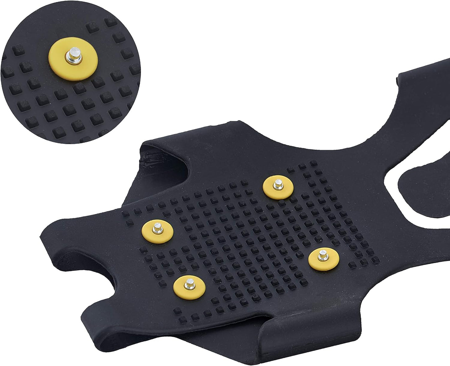 Superio Snow Ice Cleats Snow Grips Shoe and Boot Cleats Easy Slip-On Grip Rubber, 6 Anti-Slip Studs Protection, Hike or Walk Traction Cleat Rubber Spikes, Ice Snow Mud Teeth Medium
