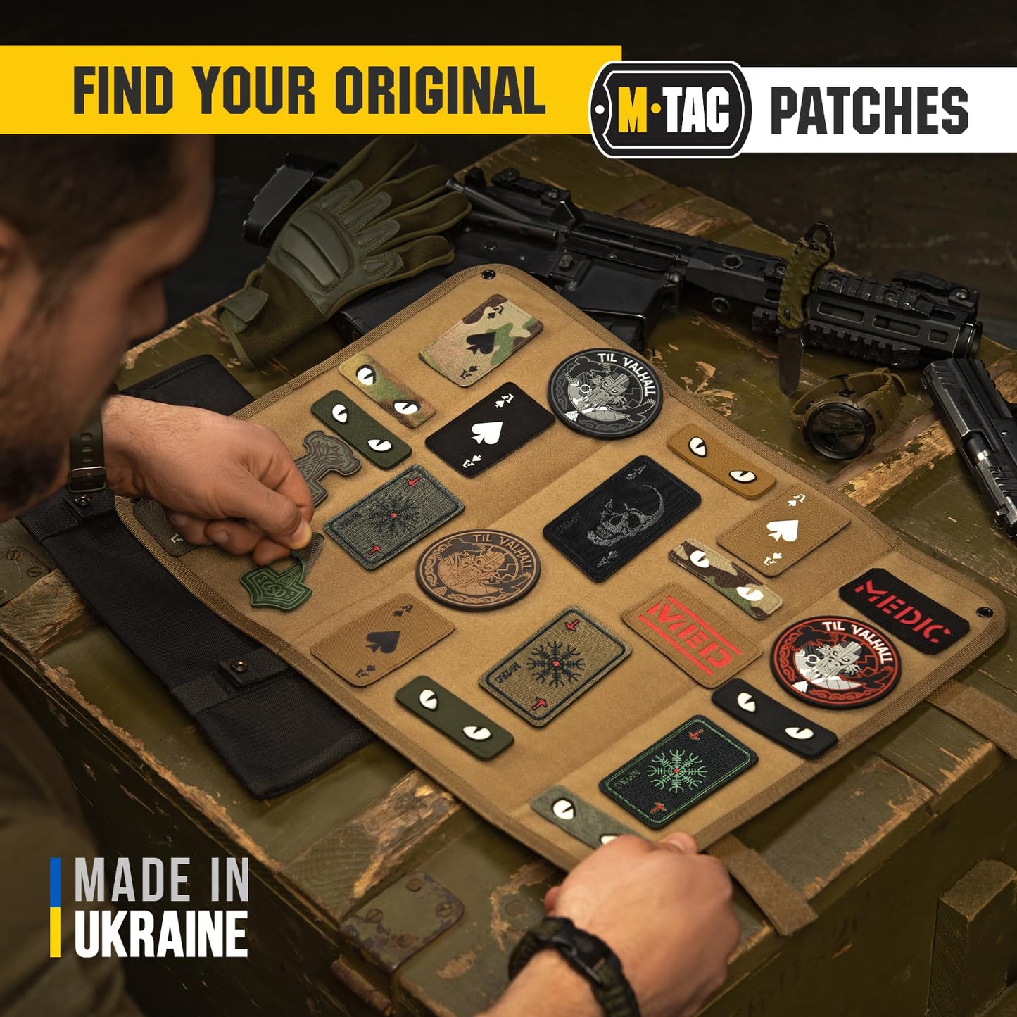 M-Tac Embroidered Patch Face of War - Morale Badge for Tactical Military Army Gear with Hook Fastener (Black)