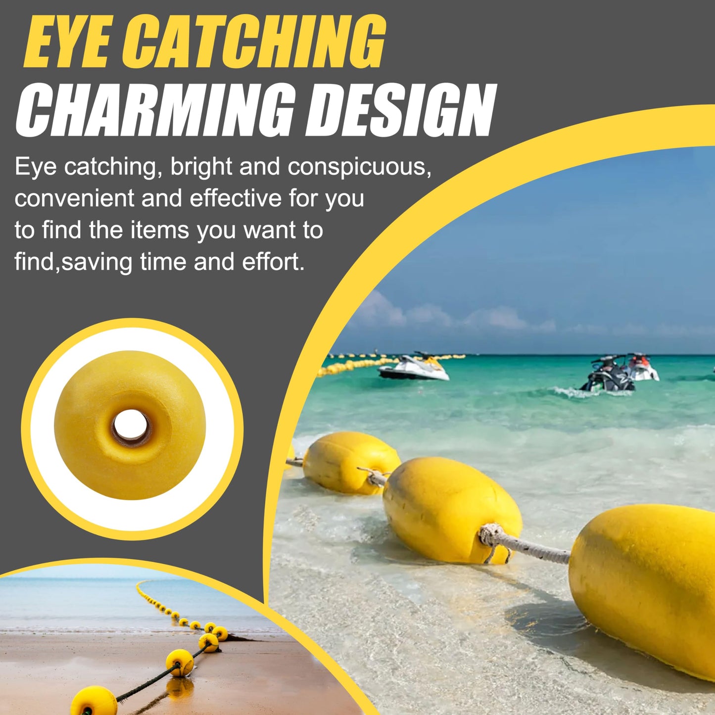 JOGFFDE Rope Floats Marine Buoys Floats Deep Water Fishing Marker Buoys Bulk Crab Trap Buoy Floats Marine Anchor Rope Float for Boats Swimming Kayak Crabbing Trail Dock Pool(TF17-4PCS)