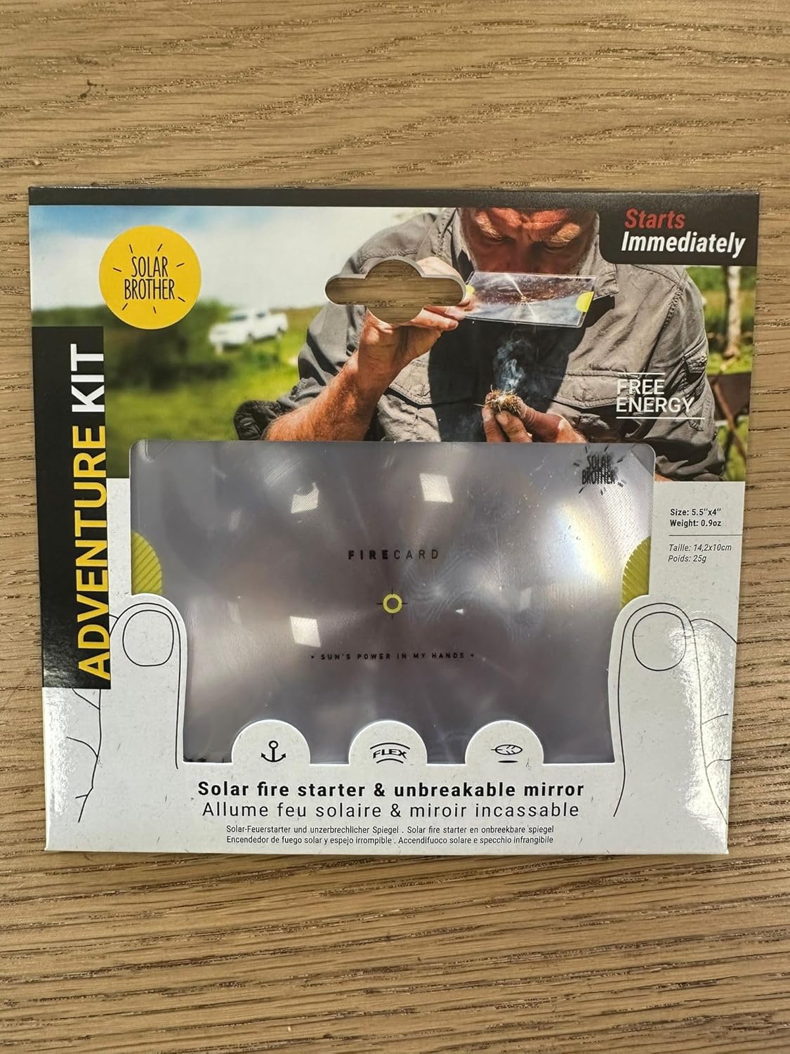 Adventure Kit Solar fire Starter and a Signal Mirror