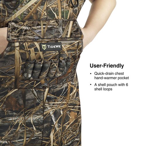 TIDEWE Chest Waders, Hunting Waders for Men Next Camo Evos with 800G Insulation, Waterproof Cleated Neoprene Bootfoot Wader, Insulated Hunting & Fishing Waders (Size 10)