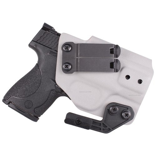 QuickClip Pro DCC Monoblock Holster Sheath Belt Gear Clip Fits 1.5" IWB Belts - Concealed Carry Clasp - Tactical Dark Matte Grey Metal with Mounting Hardware, Made in USA (1-Pack)