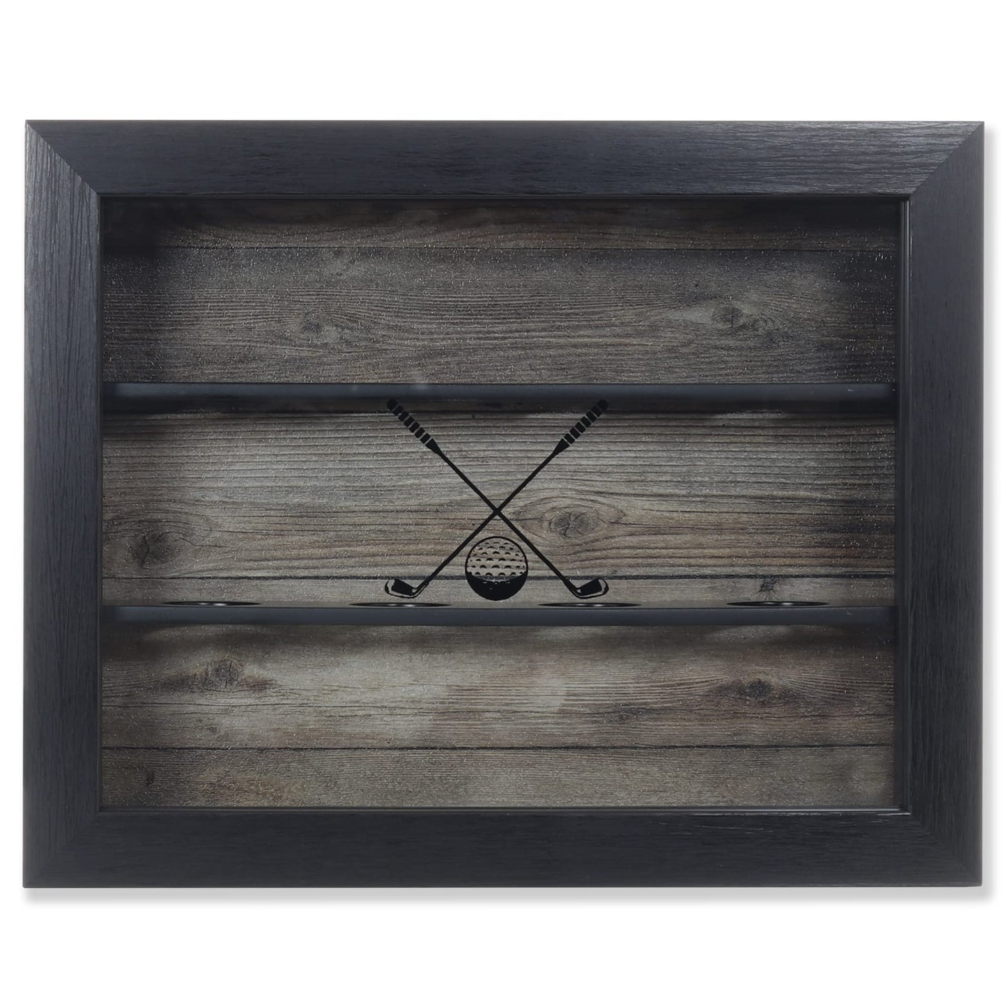 Lawrence Frames 8x10 Golf Ball Shadow Box Display Case - Holds 12 Golf Balls,Black