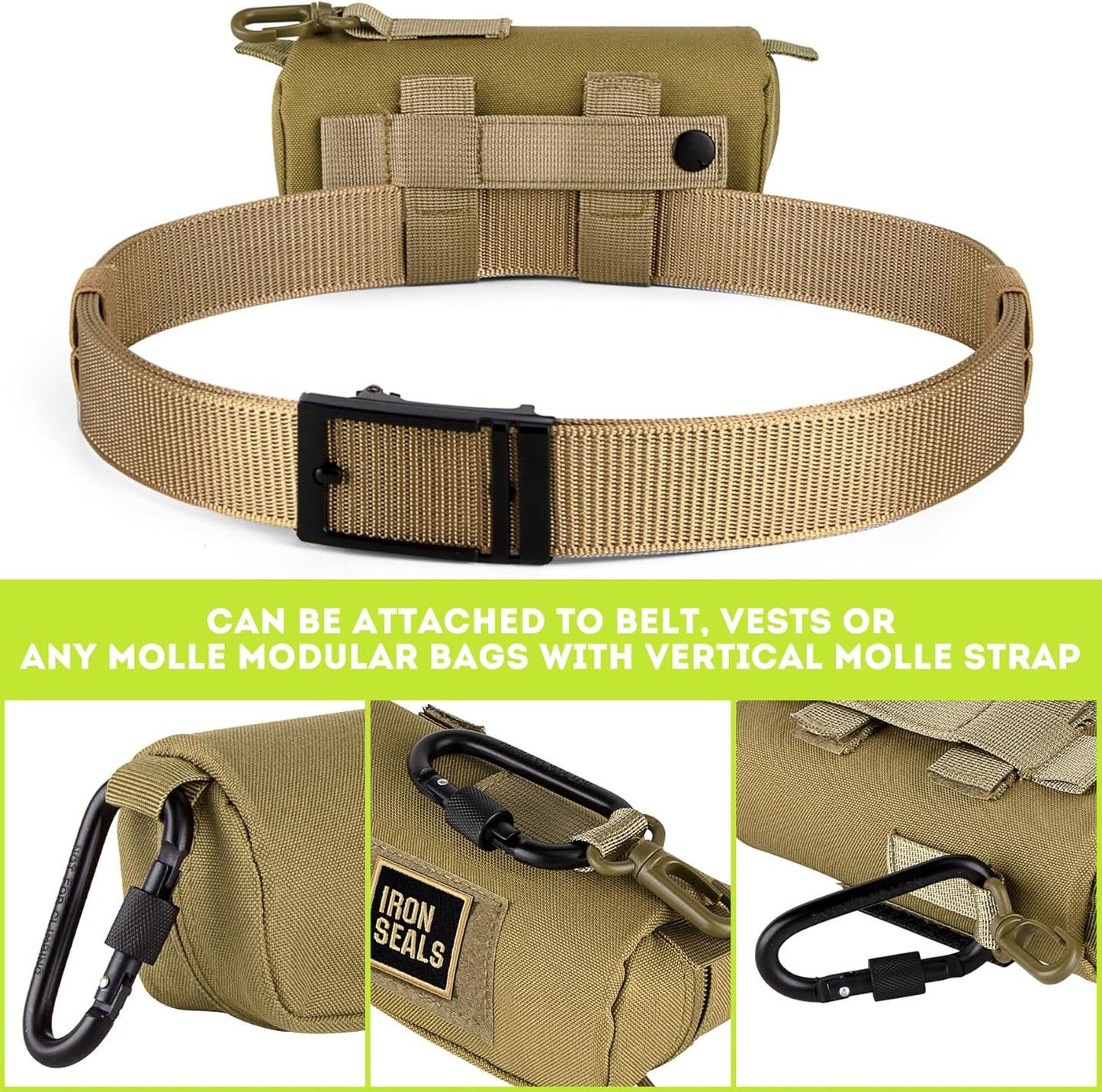 IronSeals Extra Large Tactical Molle Sunglasses Case Anti-Shock Semi-hard Clamshell Glasses Case, X-Large