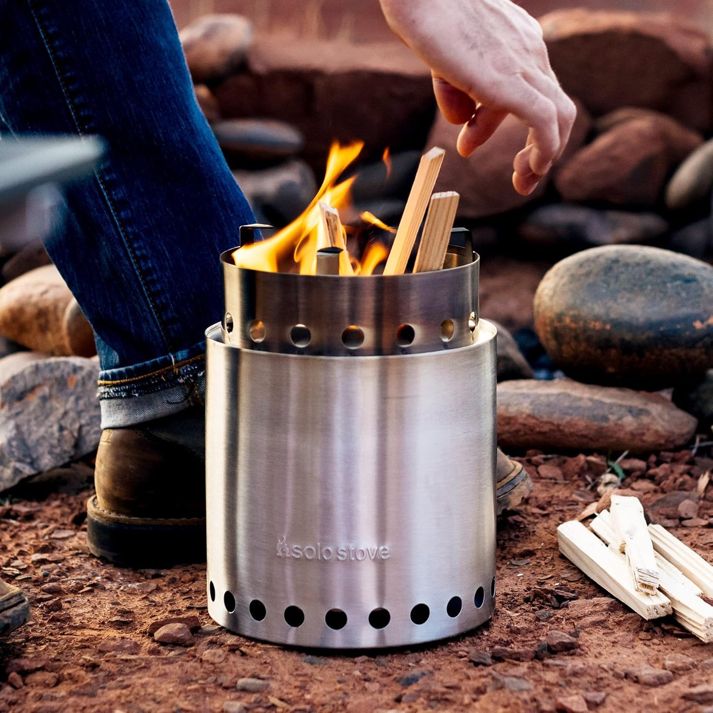 Solo Stove Campfire Portable Camping Stove - Compact Stainless Steel Wood Burner for Backpacking & Outdoor Cooking