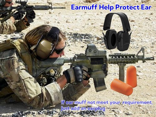 GUCHO 34dB Noise Reduction Safety Shooting Ear Muffs,Hearing Protection Earmuff,Ear Protection for Hunting Mowing Welding