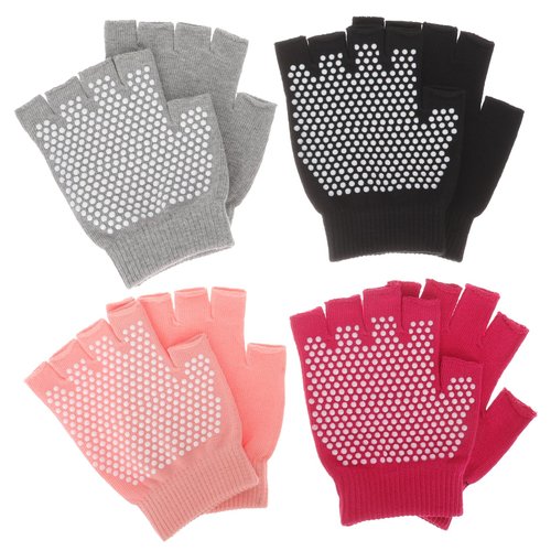 BESPORTBLE 4 Pairs Anti-Slip Yoga Gloves for Women Half Finger Workout Gloves Versatile Pilates and Dance Hand Protectors - Ideal for Yoga Fitness and Outdoor Activit