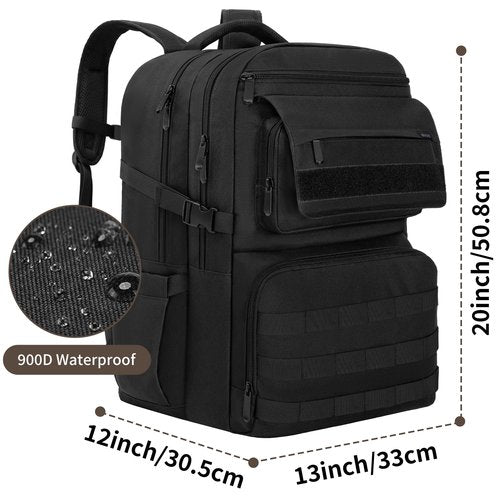 BQKOZFIN Tactical Backpack Waterproof Military MOLLE Assault Backpack Bag for Hunting Camping Travel,13" Lx 12" W x 20" H…