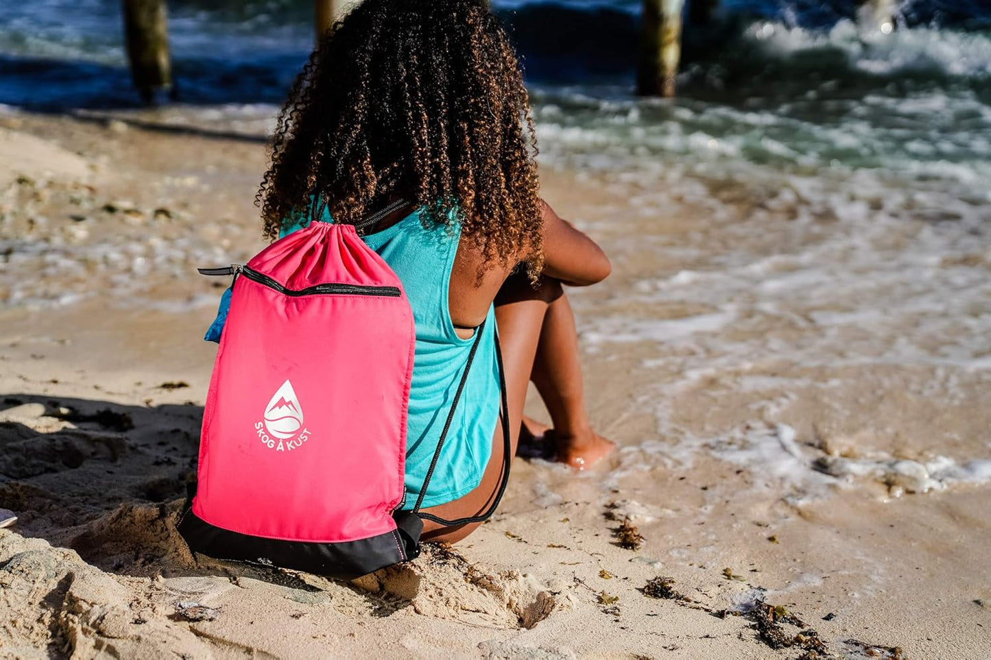 Skog Å Kust GymSak | Patented 2-in-1 Drawstring Cinch Bag with Removable Waterproof Dry Bag | Red