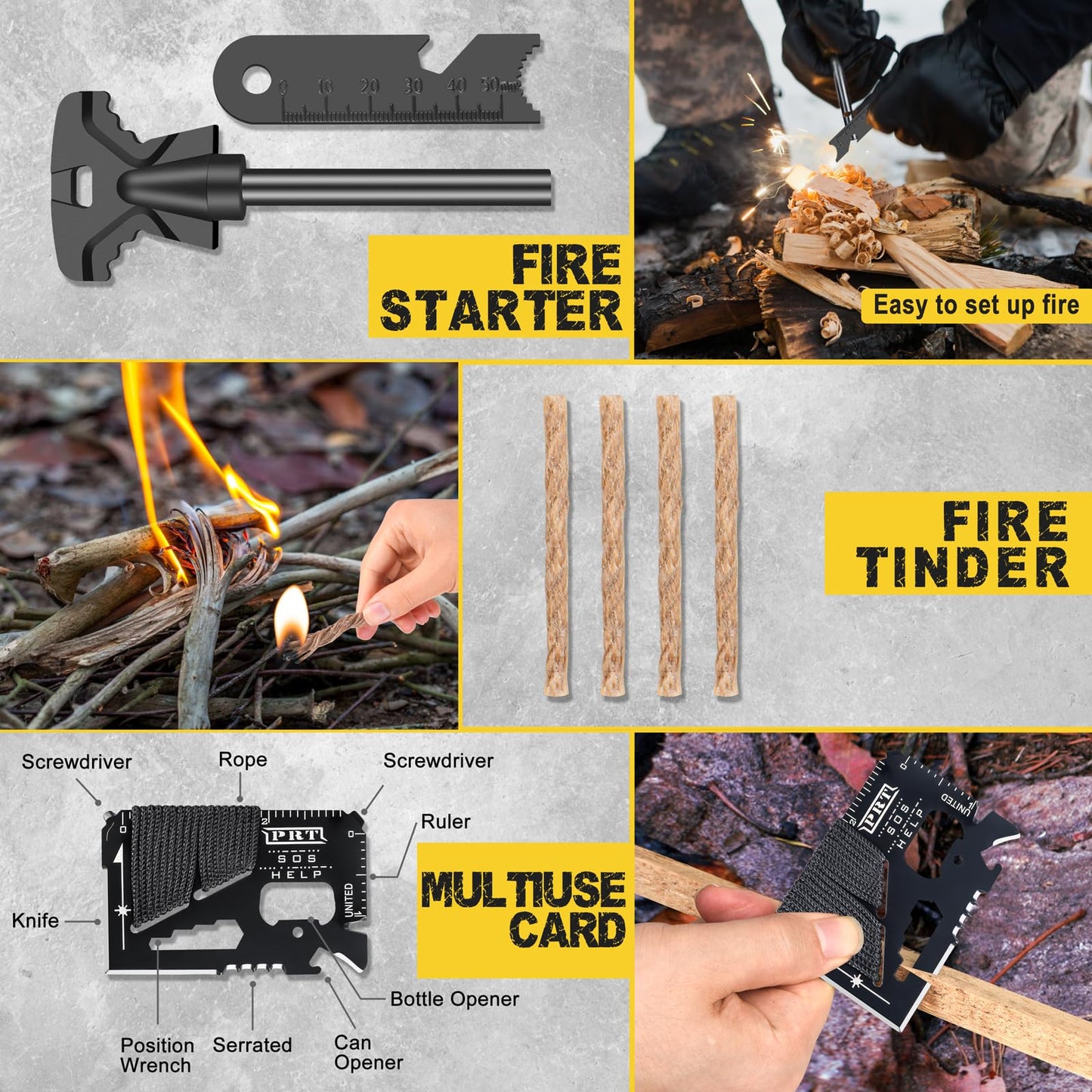28-in-1-Survival Kits, Gifts for Men Dad Husband Him - Survival Gear and Equipment, Stocking Stuffers for Man Christmas Birthday Gifts, Unique Cool Gadgets for Camping, Hiking, Hunting, Fishing