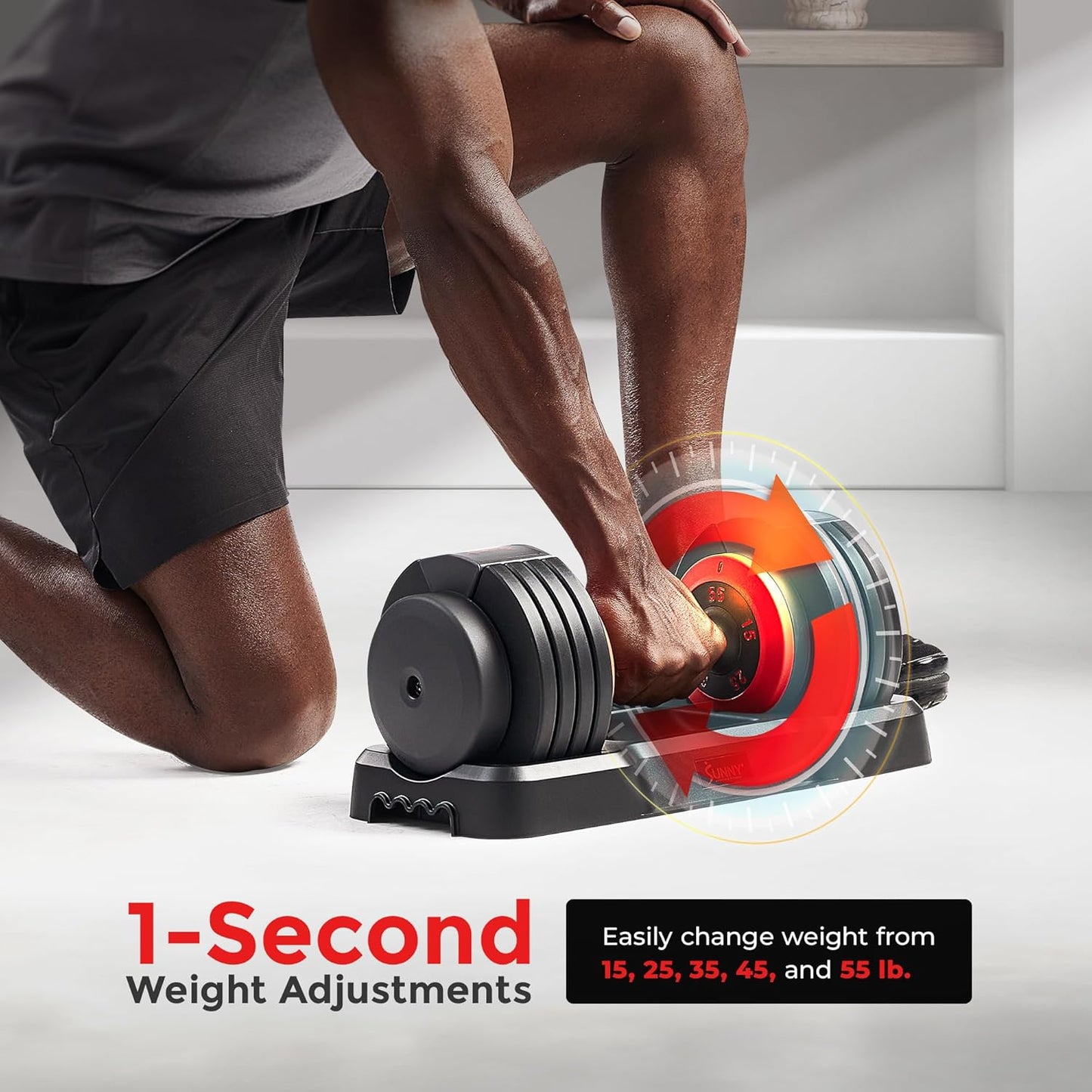 Sunny Health & Fitness Elite Adjustable Dumbbell