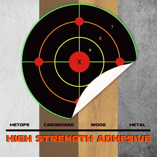 Highwild Adhesive Bullseye Shooting Targets - Splash Effect of Multiple Colors - 12x12 Inch (50 Pack)