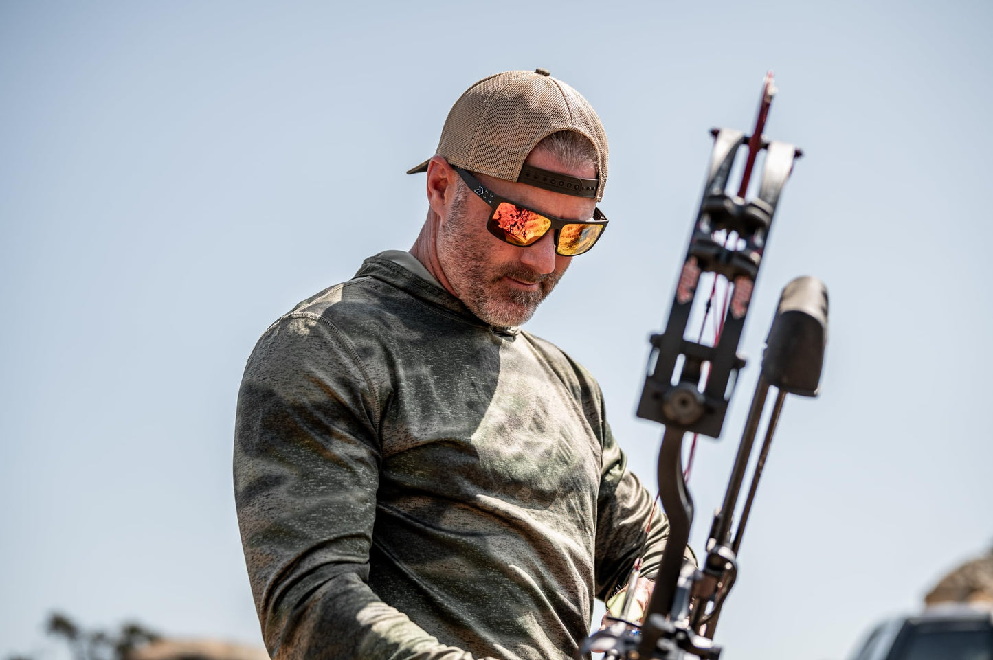 Gatorz Rig OPZ Polarized Hand Crafted Aluminum Sunglasses - Made in the USA (Graphite with Silver Logo/Sunburst Mirror OPZ Polarized) - GZ-14-179