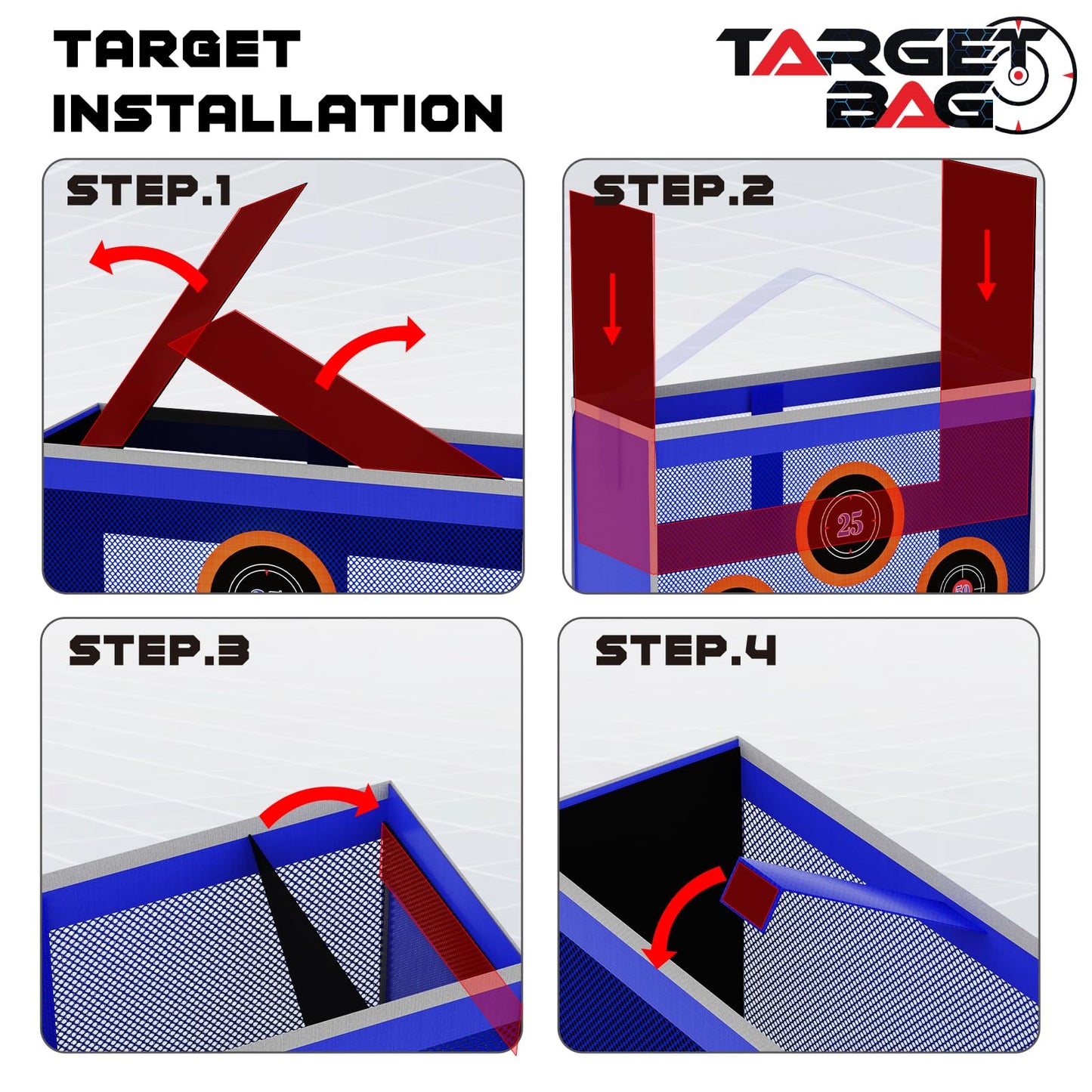 Foam Blasters Portable Practice Target Bag Storage Carry Target Pouch for Nerf Guns N-Strike Elite/Mega/Rival Series