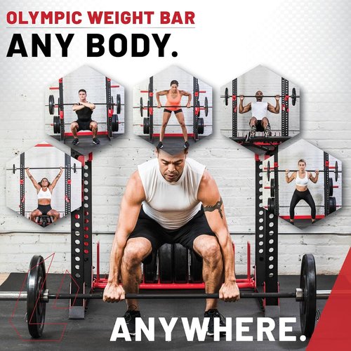 Lifeline Fitness Heat-Treated Steel Olympic Bar with Spring Collars - 45lb. Bar - Holds up to 1000lbs for Home Gym - Olympic Barbell For Strength Training