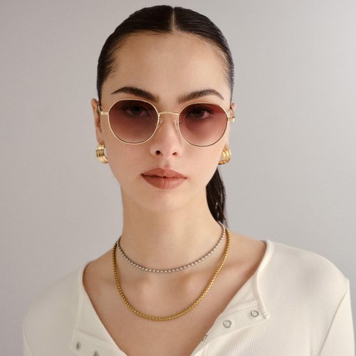 Le Specs Odyssey Sunglasses - Bright Gold, Round, Unisex, Classic 'Everyday' Style