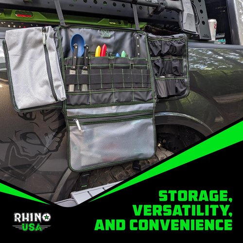Rhino USA Camping Kitchen Organizer: Ultimate Overland Camp Accessory For Outdoor Cooking, Spice Rack, Utensil Storage and More!