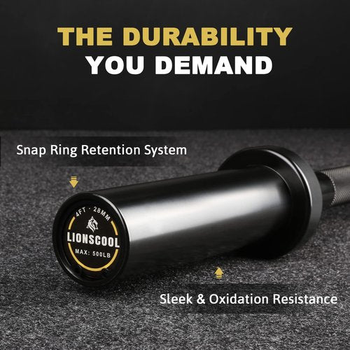 LIONSCOOL Premium 4ft Barbell and 20” Loadable Dumbbells Pairs for Strength Training and Olympic Weightlifting