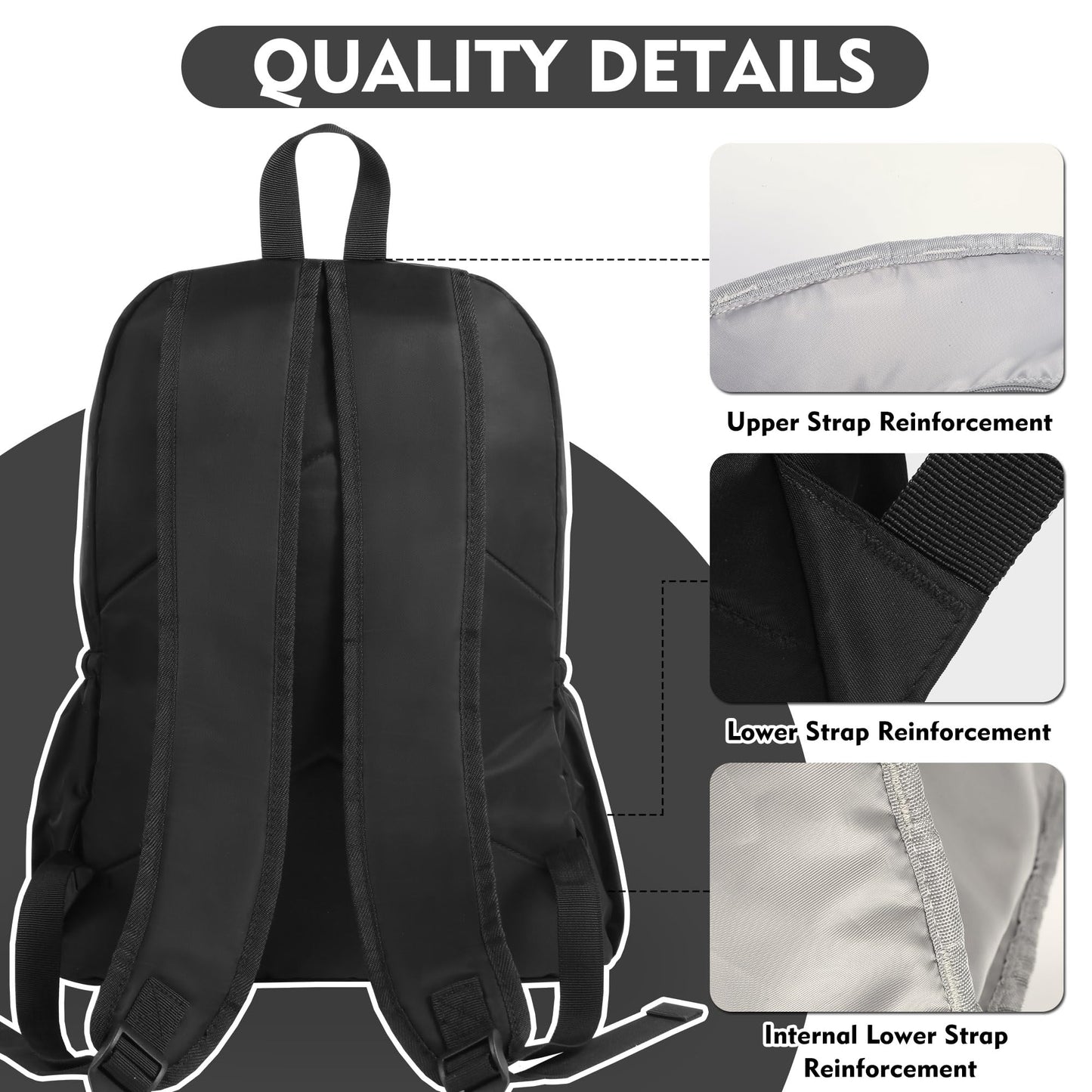 AOTIAN 17-Inch Backpack for Adult, Durable Lightweight Bookbag for Boys & Girls, Daypack for College, Work, Travel & Hiking