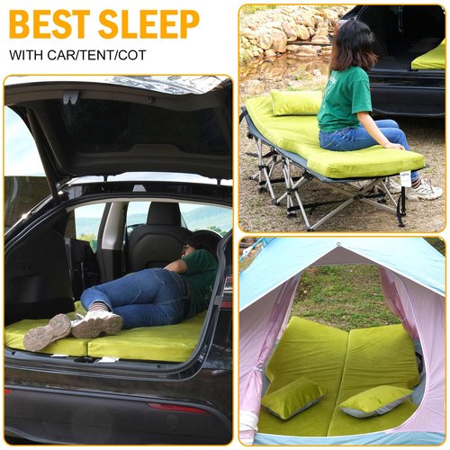 Memory Foam Camping Mattress for Tesla Model Y Sleeping Pads Sleeping Mat 3 INCH Thick Road Trip/Car Camping/Super Charger Nap/Temporary Car Sleeping 2 Pad