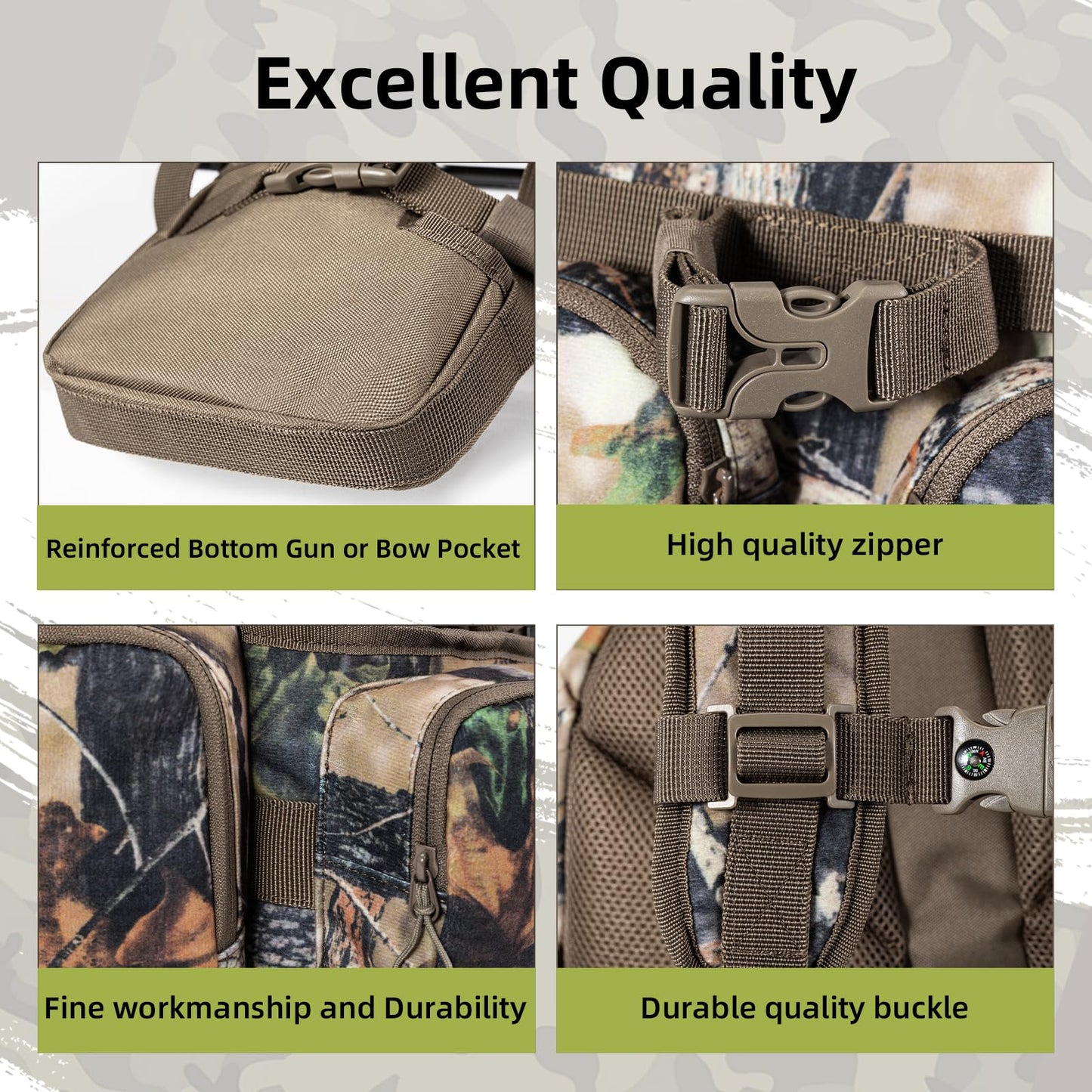 ALLBLESSED hunting backpack for men Waterproof Camo Pack Hunting gifts for men gear Hunting Day Pack-BlessedBark-35L