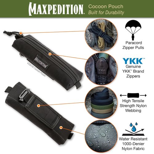 Maxpedition Gear Cocoon Pouch, Black, Medium