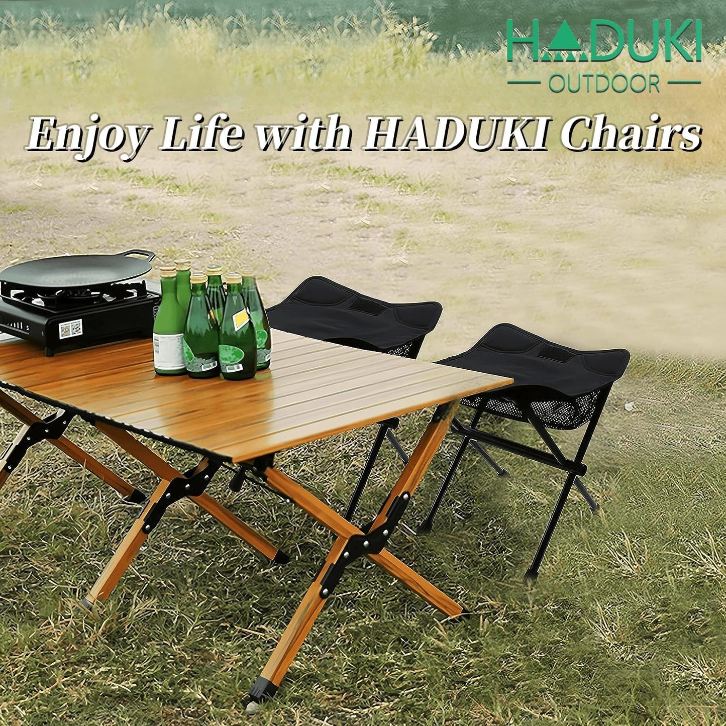 HADUKI Camping Chair Foot Stool,Folding Lightweight Stool Portable Collapsible Camping Stool Retractable Chairs with Carry Bag 220LBS Camping Stools for Indoor Or Camping Fishing Hiking BBQ(Black)