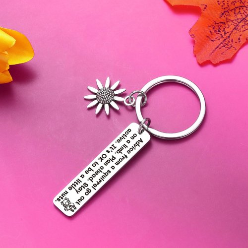 ZQEOU Squirrel Decor Keychain for Squirrel Lover Whisperer Gifts Animal Keychain Animal Themed Gifts Inspirational Jewelry